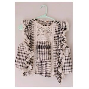 ✨Gingham Lace Crop Top✨